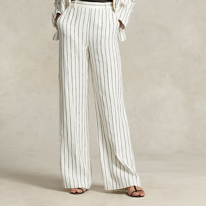Ralph Lauren Striped Linen Jacquard Straight Pant - ShopStyle