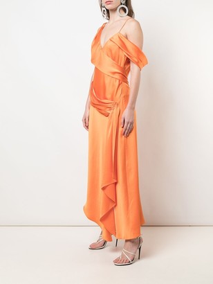 Jonathan Simkhai Asymmetric Draped Maxi Dress