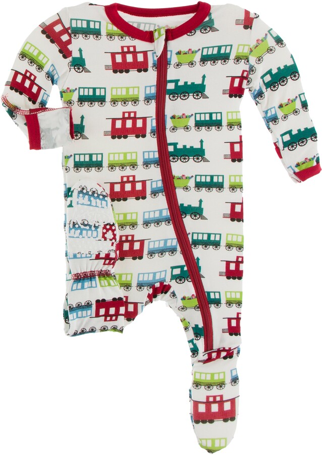 Kickee Pants Train Print One Piece Footed Pajamas ShopStyle