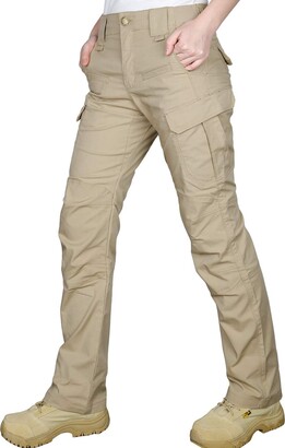 HARD LAND Women's Tactical Trousers Mechanical Stretch Cargo Work Trousers  Waterproof Combat Hiking Pants Khaki Size 10 - ShopStyle