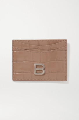 Balenciaga Hourglass Croc-effect Leather Cardholder - Gray - ShopStyle