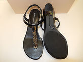 Thumbnail for your product : BCBGeneration New Jasper 1 3/4" Black Wedge Thongs With Ankle Strap Msrp $59.99