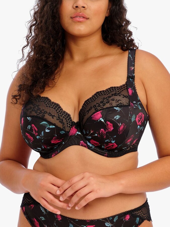 Curve Muse Women's Plus Size Perfect Shape Add 1 Cup Push Up Underwire Bras-2PK-Black  Print, Black-32B at  Women's Clothing store