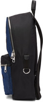 Thumbnail for your product : Dolce & Gabbana Black and Blue Denim Patches Backpack