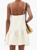 Thumbnail for your product : Three Graces London Skye Square-neck Linen Mini Dress - Ivory