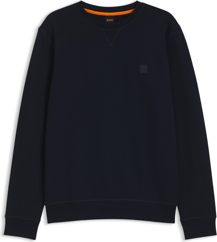 HUGO BOSS Cotton-terry sweatshirt with logo patch ShopStyle