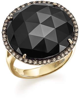Bloomingdale's Onyx Statement Ring with White and Brown Diamonds in 14K Yellow Gold - 100% Exclusive