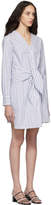 Thumbnail for your product : Tibi Blue and White Stripe Liam V-Neck Shirt Dress