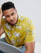 Thumbnail for your product : ASOS Design DESIGN Plus regular fit floral shirt in mustard