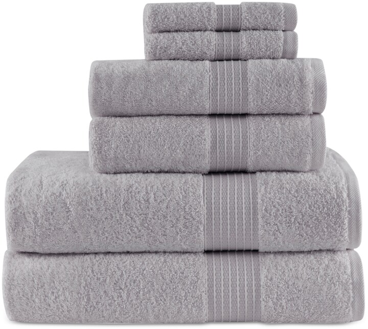 6pc Roman Super Soft Cotton Quick Dry Bath Towel Set Yellow - Madison Park