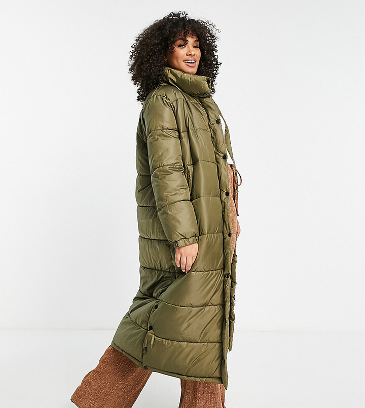 Wednesday's Girl Curve oversized longline padded jacket - ShopStyle
