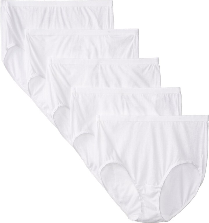Fruit of the Loom Women's Eversoft Cotton Brief Underwear, Tag Free &  Breathable, Available in Plus Size, Plus Size Brief - Cotton - 10 Pack 