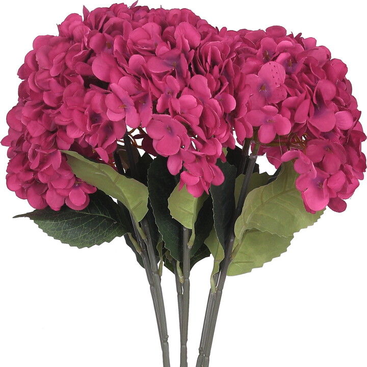 Unique Bargains 6 Pack Artificial Hydrangea Silk Flowers Bouquet for Home Decor Rose Red