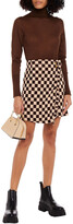 Thumbnail for your product : Baum und Pferdgarten Jelena Ruffle-trimmed Checked Jersey Mini Wrap Skirt
