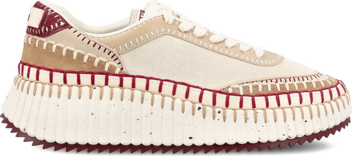 Chloé Nama textured-sole lace-up sneakers
