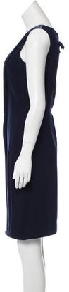 Prada Satin-Trimmed Knee-Length Dress