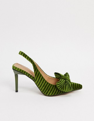 green bow heels