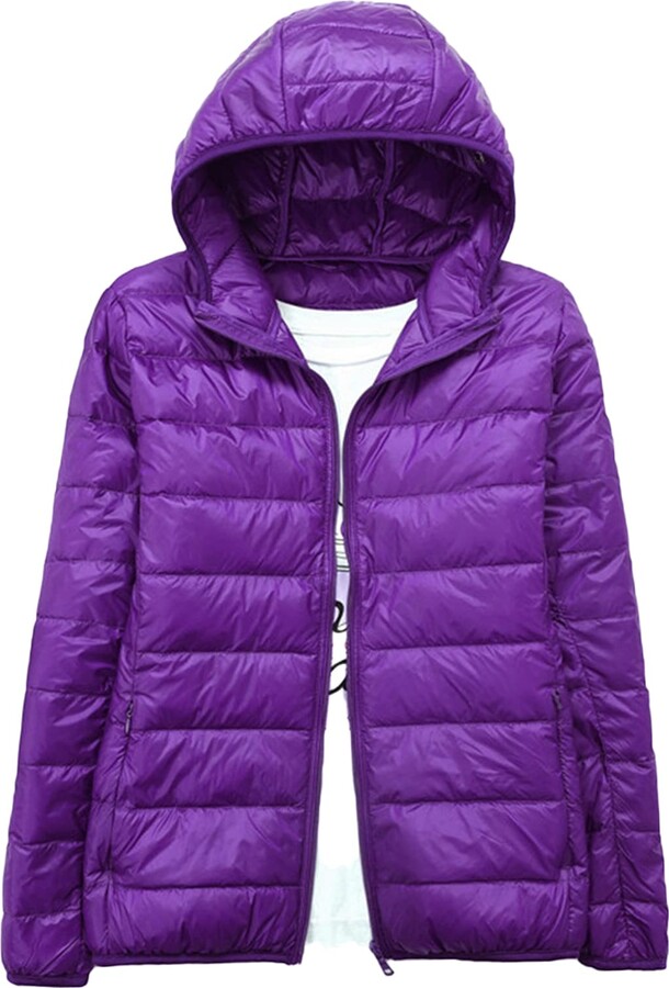 Ommda Women's Regular Fit Lightweight Hooded Duck Down Jacket Puffer