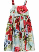 Thumbnail for your product : Dolce & Gabbana Children Cardinal's guard-print silk dress