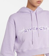 Thumbnail for your product : Givenchy Logo cropped cotton jersey hoodie