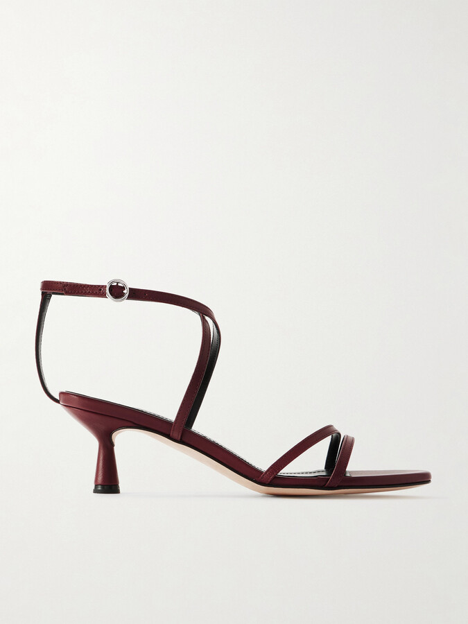 AEYDĒ Maeve Leather Sandals - Burgundy