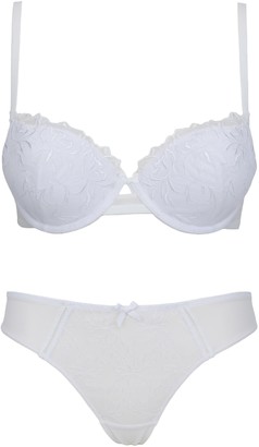 Ex Store Padded Embroidered Push Up Balcony Bra