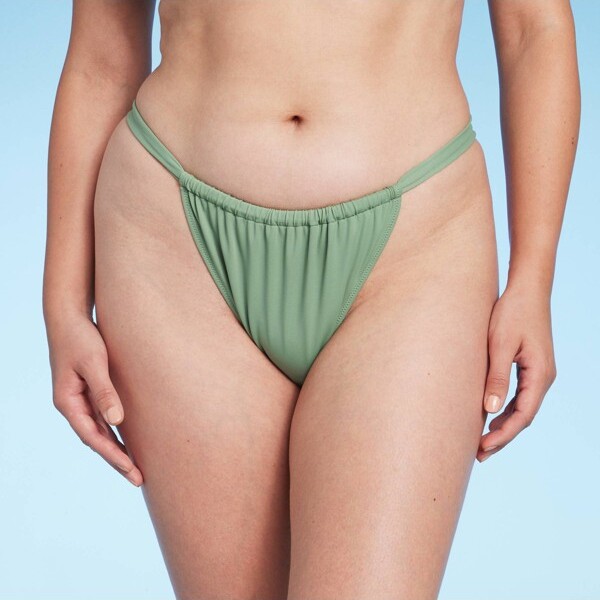 Women' Ultra High Leg Ultra Cheeky Bikini Bottom - Shade & Shore™ Green S -  ShopStyle