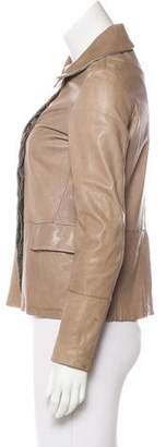 Brunello Cucinelli Leather Button-Up Jacket