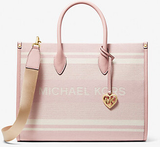 Michael Kors Mirella Small Striped Cotton Canvas Crossbody Bag - Pink  Crossbody Bags, Handbags - MIC187229
