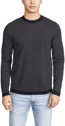 Theory Men's Long Sleeve Merino Wool Stripe Sweater