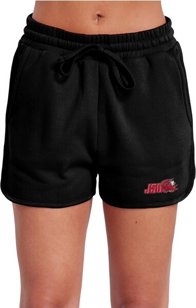 NCAA Women'sJacksonvilleStateUniversitySchoolLogoCasualDrawstringCottonSweatShortsWithPockets,Black,Large