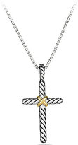 Thumbnail for your product : David Yurman Cable Collectibles X Cross Necklace with Diamonds in Gold