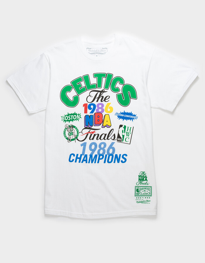 Men's Boston Celtics Sportiqe White 2022 NBA Finals Stacked Hoop Bingham T- Shirt