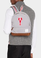 Thumbnail for your product : Thom Browne Kid's Lobster Patch Leather Backpack