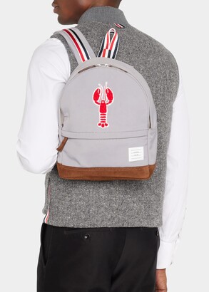 Thom Browne Kid's Lobster Patch Leather Backpack