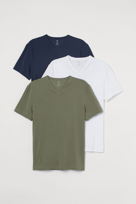 H&M 3-pack Slim Fit T-shirts - Green