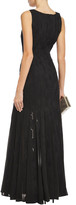 Thumbnail for your product : Halston Georgette-paneled Jacquard Gown