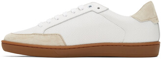Saint Laurent White Perforated Low-Top Sneakers
