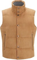 Thumbnail for your product : HUGO BOSS Luxury-suede gilet with down filling