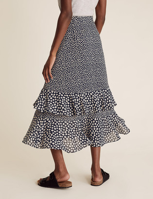 Marks and Spencer Ditsy Floral Ruffle Midi Tiered Skirt