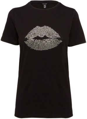 New Look Diamante Lips Logo T-Shirt