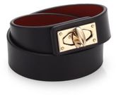 Thumbnail for your product : Givenchy Leather Two-Row Shark Turnlock Bracelet