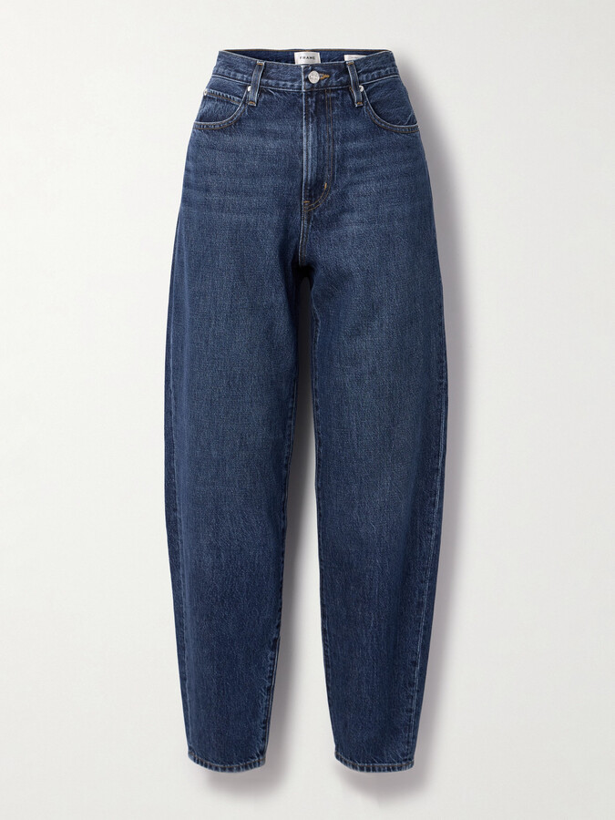 Frame The Narrow High-rise Tapered Jeans - Blue