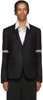 Thumbnail for your product : Thom Browne Black Flannel Stripe Seamed Blazer