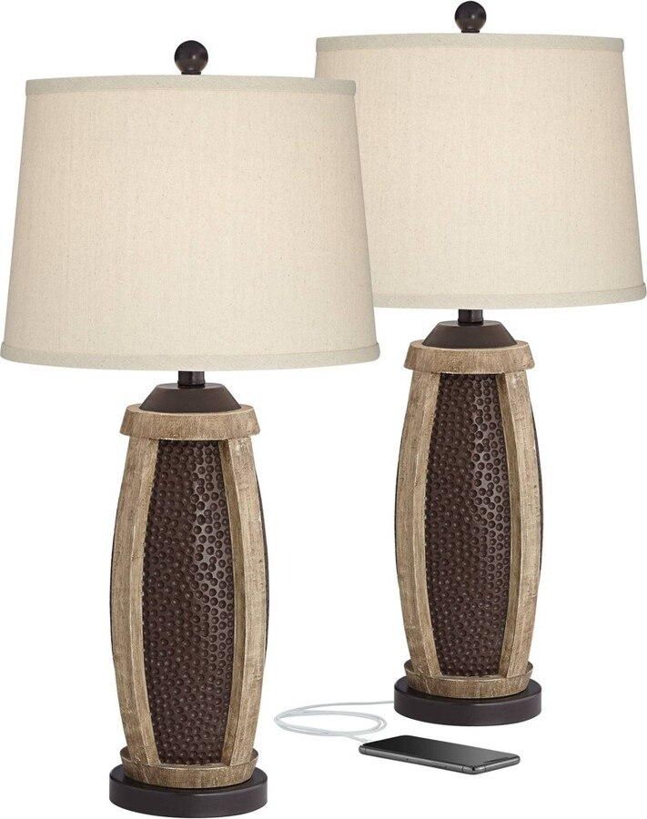 John Timberland Rustic Farmhouse Table Lamps 28.5" Tall Set of 2 with