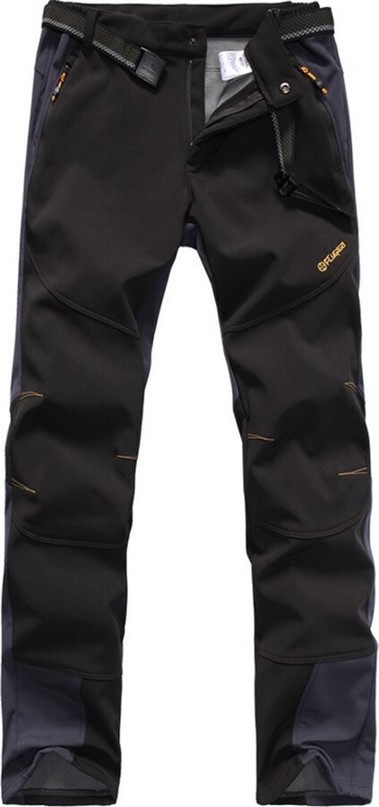 FLYGAGA Mens Softshell Fleece Lined Trousers Windproof Water-Resistant Functional Outdoor Sport Camping Hiking Trekking Pants 