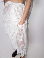 Thumbnail for your product : yuhan wang Lace-Jacquard Draped Asymmetric Skirt