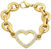 Thumbnail for your product : Simulated Diamond Open Heart Chunky Chain Bracelet