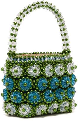 Shrimps Shelly Beaded Floral Handbag - Womens - Green Multi