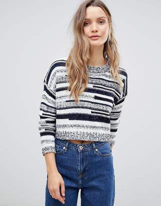 Lavand Smudge Knit Short Sleeve Sweater